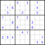 Судоку 9х9 #792 очень трудный