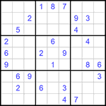 Судоку 9х9 #793 очень трудный