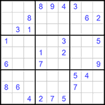 Судоку 9х9 #798 очень трудный