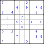 Судоку 9х9 #799 очень трудный