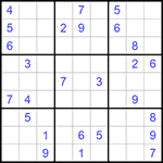 Судоку 9х9 #807 очень трудный