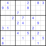 Судоку 9х9 #812 очень трудный