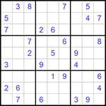 Судоку 9х9 #820 очень трудный