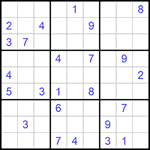 Судоку 9х9 #825 очень трудный