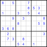 Судоку 9х9 #830 очень трудный