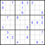 Судоку 9х9 #834 очень трудный