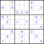 Судоку 9х9 #836 очень трудный