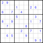 Судоку 9х9 #837 очень трудный