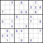 Судоку 9х9 #839 очень трудный