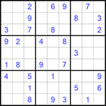 Судоку 9х9 #840 очень трудный