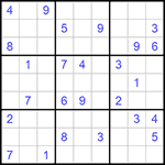 Судоку 9х9 #843 очень трудный