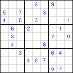 Судоку 9х9 #844 очень трудный