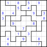 Судоку-пазл 9х9 #197 трудный
