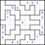 Судоку-пазл 9х9 #199 трудный