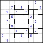 Судоку-пазл 9х9 #201 трудный