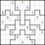 Судоку-пазл 9х9 #185 очень трудный