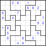 Судоку-пазл 9х9 #186 очень трудный