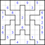 Судоку-пазл 9х9 #199 очень трудный