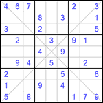 Судоку Х 9х9 #216 легкий