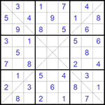 Судоку Х 9х9 #218 легкий