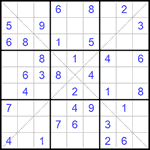 Судоку Х 9х9 #221 легкий