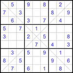 Судоку Х 9х9 #224 легкий