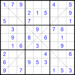 Судоку Х 9х9 #228 легкий