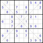 Судоку Х 9х9 #232 легкий