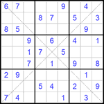 Судоку Х 9х9 #235 легкий