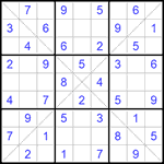 Судоку Х 9х9 #237 легкий