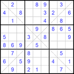 Судоку Х 9х9 #241 легкий