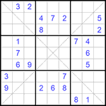 Судоку Х 9х9 #193 средний