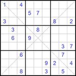 Судоку Х 9х9 #196 средний