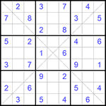 Судоку Х 9х9 #197 средний