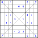 Судоку Х 9х9 #198 средний