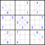 Судоку Х 9х9 #199 средний