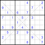 Судоку Х 9х9 #200 средний