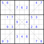 Судоку Х 9х9 #201 средний