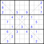 Судоку Х 9х9 #202 средний