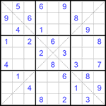 Судоку Х 9х9 #203 средний