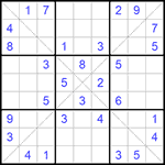 Судоку Х 9х9 #204 средний