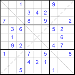 Судоку Х 9х9 #205 средний