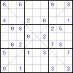 Судоку Х 9х9 #206 средний