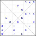 Судоку Х 9х9 #208 средний