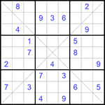 Судоку Х 9х9 #209 средний