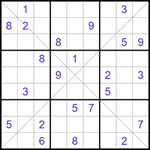 Судоку Х 9х9 #211 средний