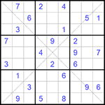 Судоку Х 9х9 #212 средний