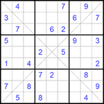 Судоку Х 9х9 #213 средний