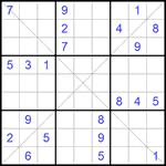 Судоку Х 9х9 #215 средний