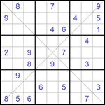 Судоку Х 9х9 #216 средний